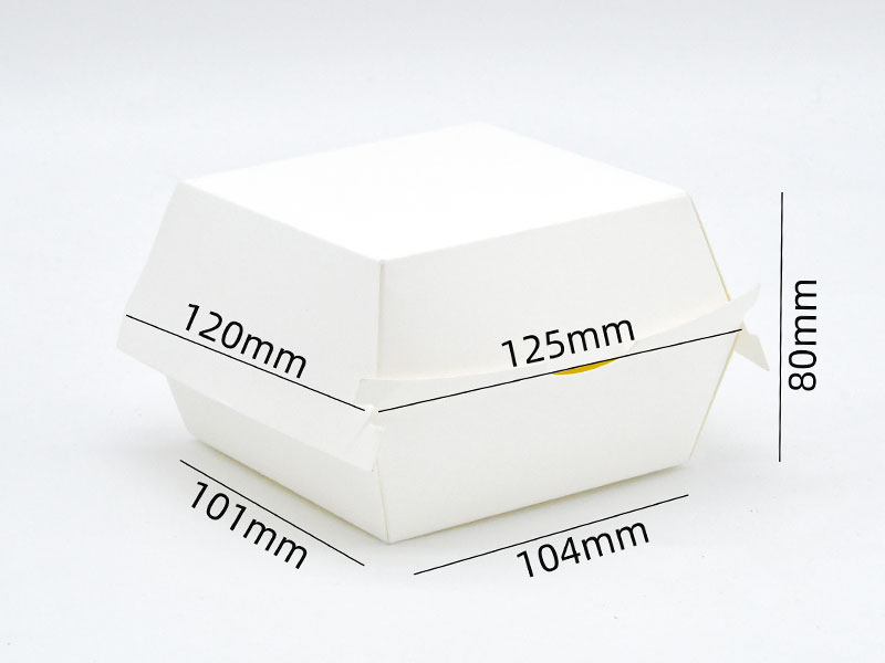 Boîte à hamburger blanche en carton à usage unique HB#104