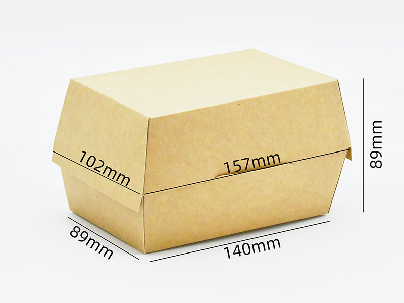 Boîte à hamburger en carton à fermeture sécurisée HB#140H89