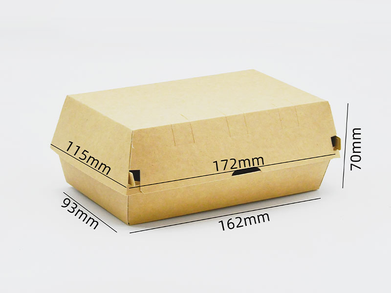 HB#162H70 Boîte à hamburgers en carton facile à ouvrir et à fermer