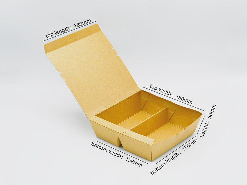 L158 deux grilles de haut en bas Boîte en papier alimentaire recyclable marron